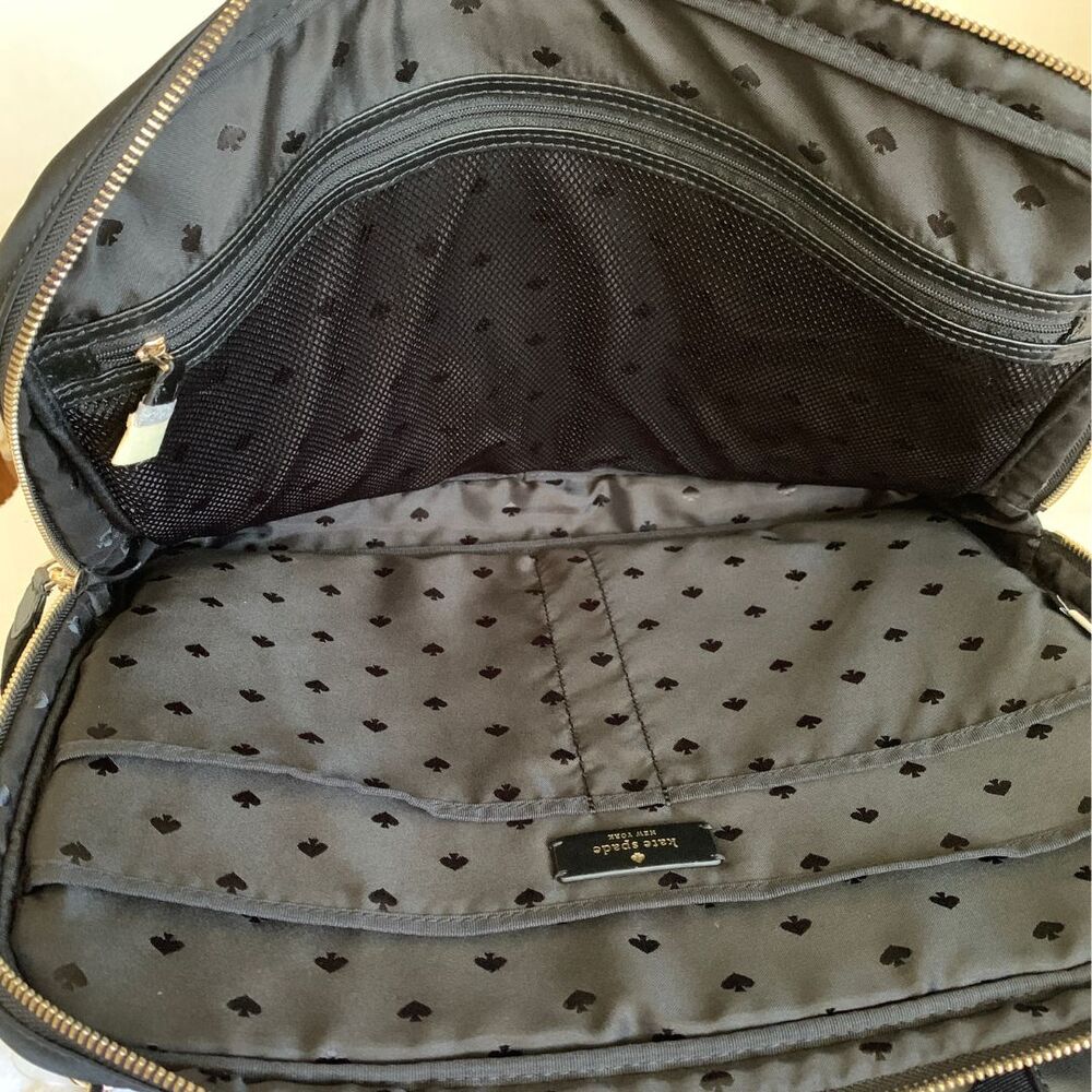 Kate Spade Chelsea Black Nylon Laptop Case Crossbody Gold Hardware - Picture 4 of 12
